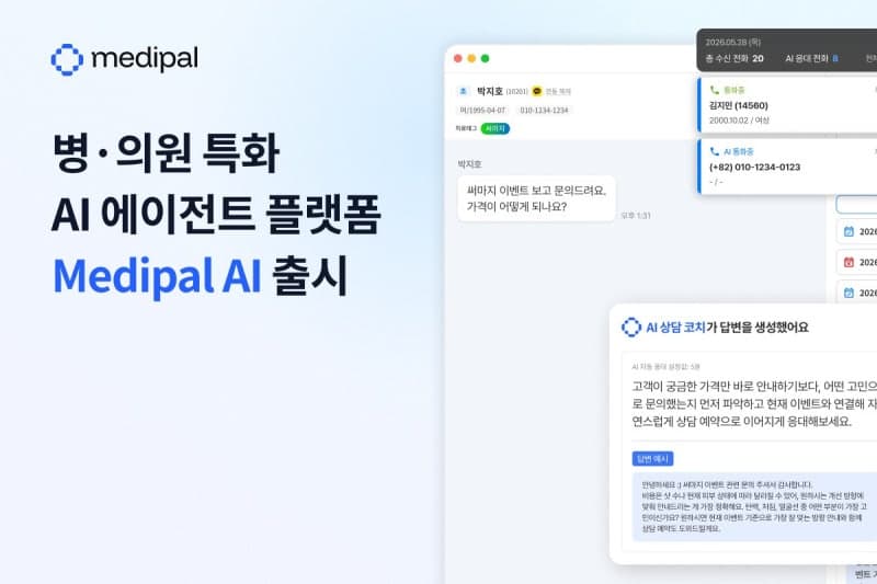 메디팔, 병의원용 AI 에이전트 플랫폼 '메디팔 AI' 출시…운영 효율화 시장 공략