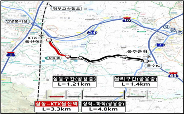 울산시, '삼동~KTX울산역 도로' 본격 추진…올 상반기 보상 착수