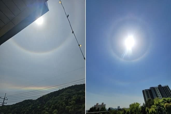 화순 하늘에 뜬 '쌍 햇무리'…시민들 "길조" 감탄, 정체는?