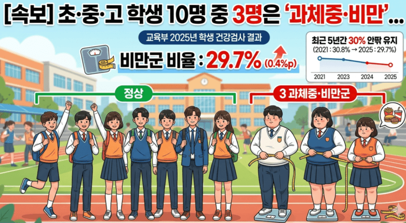 학생 10명 중 6명 '시력 이상', 3명은 비만군…"스마트폰 영향"