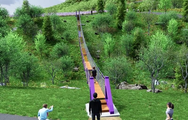 동해 무릉별유천지, 라벤더 향기 맡으며 걷는 '미니 출렁다리' 조성