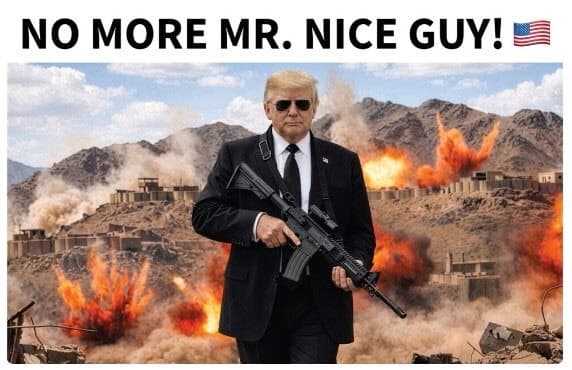 트럼프, 총 든 합성사진 올리며 "이란 정신 못 차려" 종전 협상 압박