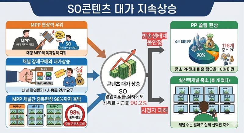 "수신료 100원 버는데 90원 떼줘야 하나"…케이블TV, 콘텐츠 대가 90% 지급에 존폐 위기