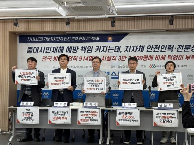 경실련 "방재안전직 900명 불과…1명당 5만명 이상 담당, 지자체 안전 '구멍'"
