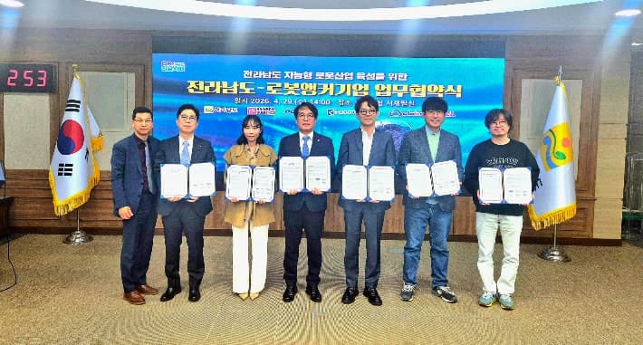 전남도, 로봇산업 앵커기업 5개사와 MOU 체결 "생태계 구축 본격화"