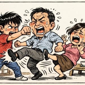 "아들이 주먹 휘둘러" 신고한 日 아버지, 본인도 '아내 발로 차' 나란히 체포…막장 가족 행태에 '충격'