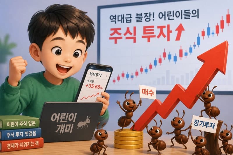 '불장'에 어린이계좌 개설 봇물…0~9세 신규계좌수 연초 2배로 급증