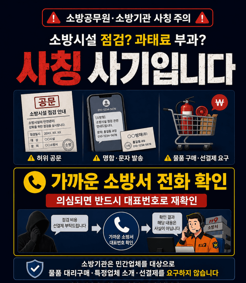 "리튬이온 소화기 안 사면 과태료"…전남 덮친 '소방관 사칭' 사기 기승