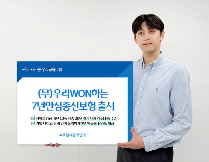 동양생명, 사망보험금 최대 611% 보장 '우리WON하는7년안심종신보험' 출시