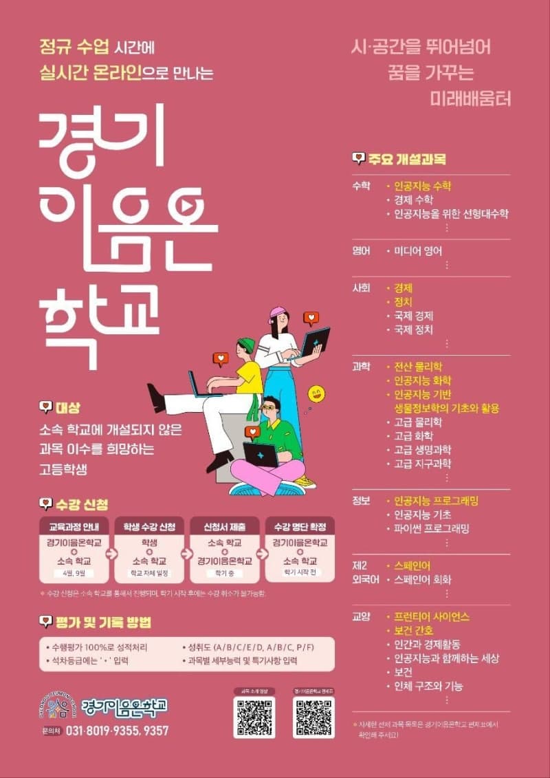 경기이음온학교, AI화학·생물정보학 등 85개 과목 전국 학생에게 개방