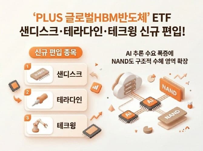 한화운용 'PLUS 글로벌HBM반도체' 낸드·장비 신규 편입, 연 수익률 481.23% 기록
