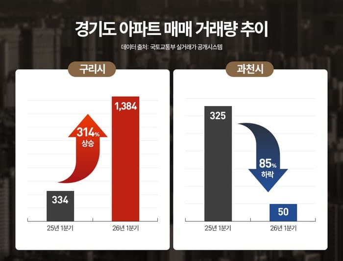 수도권 비규제지역 풍선효과…구리 아파트 거래량 4배 늘었다