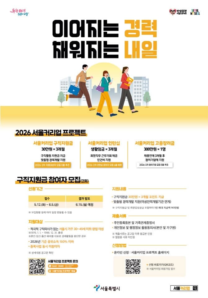 서울시, 경력단절 여성 1,800명에 최대 120만원 구직지원금…AI 교육·인턴십 연계
