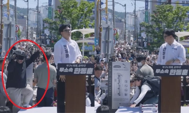 "사람 넘어졌는데 반응 없어"…한동훈 "인지 못했다" 반박
