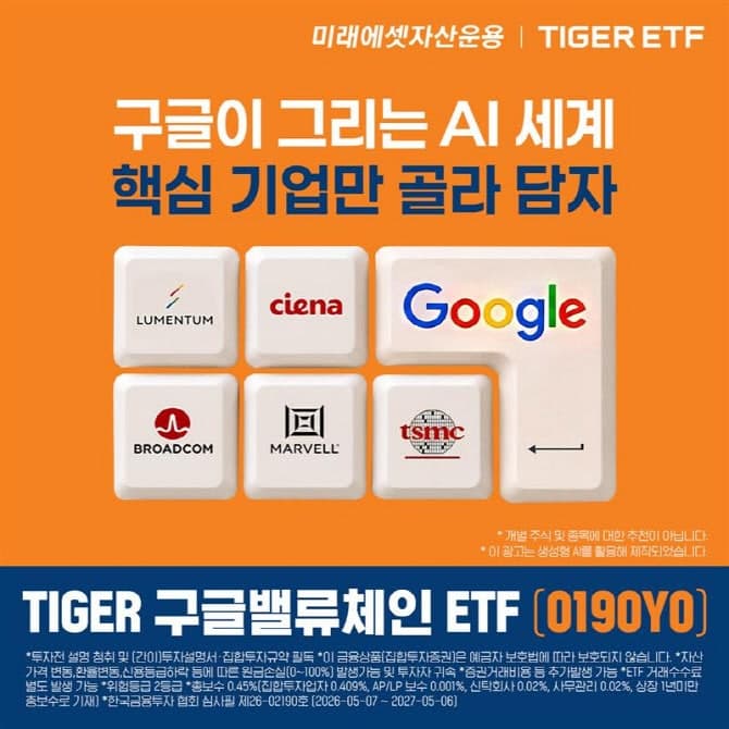 미래에셋, "AI 생태계 시작과 끝" 구글에 초점 맞춘 'TIGER 구글밸류체인 ETF' 상장