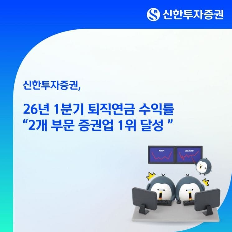 신한투자증권, 1분기 퇴직연금 수익률 2개 부문 증권업 1위 달성