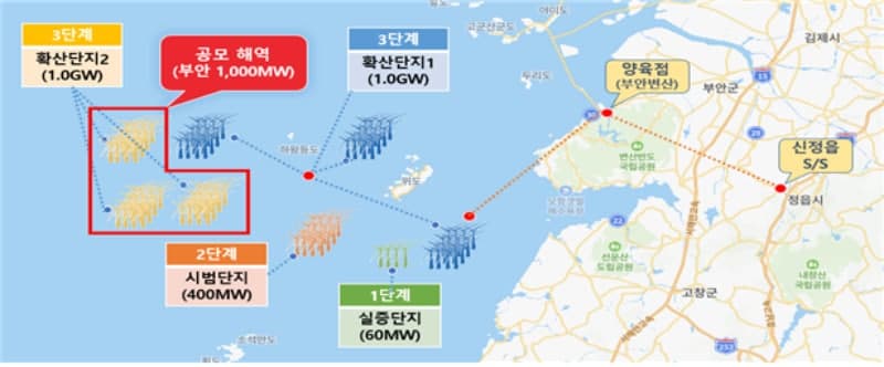 전북도, 서남권 해상풍력 1GW '확산단지2' 사업시행자 공모