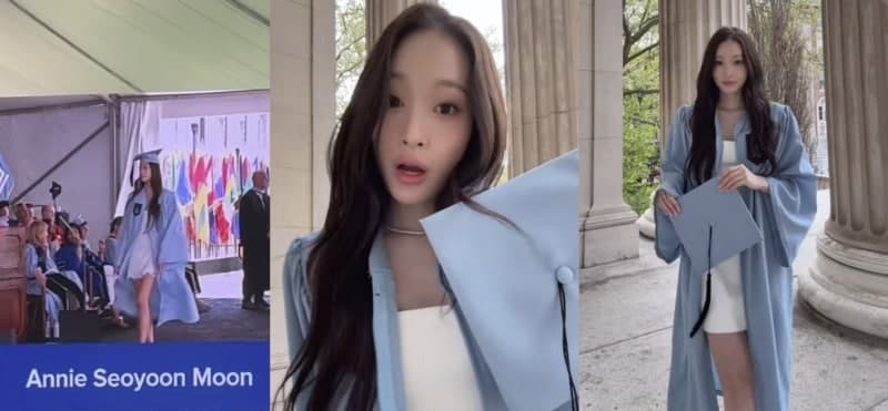 신세계 장녀 애니, 美 컬럼비아대 졸업…학사모 쓰고 "데이원 사랑해"