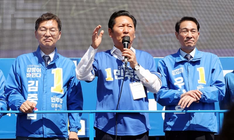 정청래, 충북·강원 찾아 지지 호소…"대통령과 직통해 지역 발전" 강조