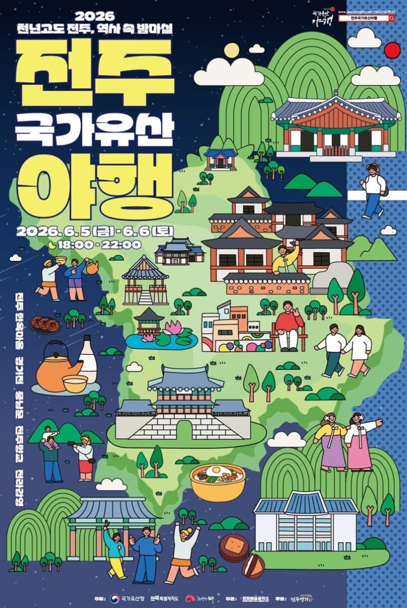 전주한옥마을, 6월 5~6일 '천년고도 역사 속 밤마실' 전주국가유산야행 개최