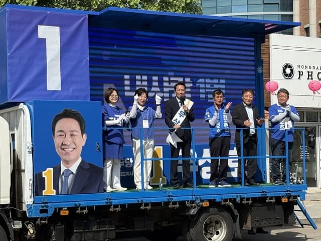 우상호 "고향 철원 출신 첫 도지사" 호소, 김진태 "철원서 확실한 역전의 발판" 당부