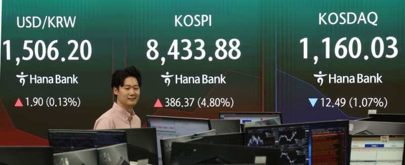코스피 8400 돌파, '33만전자·220만닉스' 등극…SK하이닉스 시총 1조달러 진입
