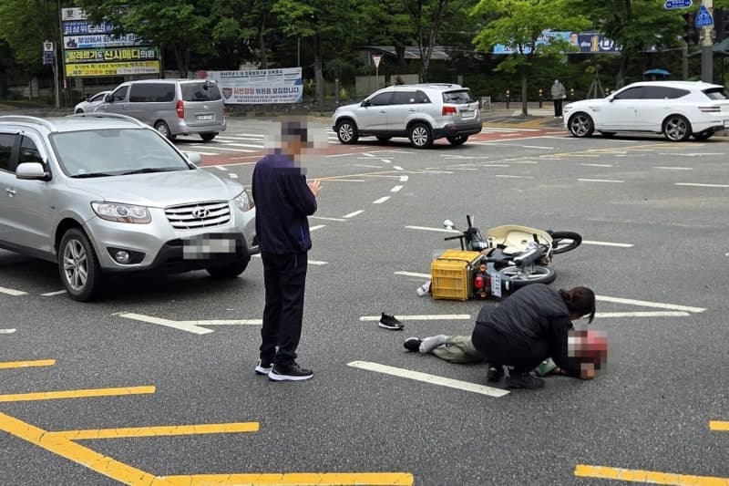 복귀 중 교통사고 목격한 과학수사 요원들, 70대 여성 신속 구조 "국민 생명 보호에 업무 경계 없어"