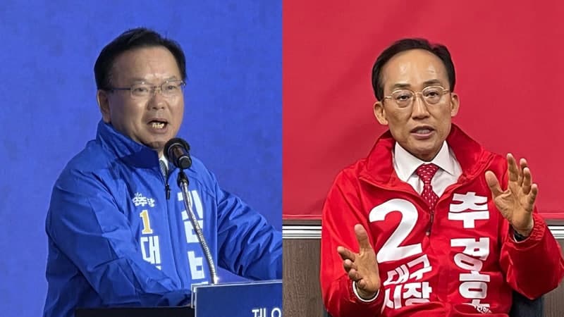 박빙 대구시장 선거, 'TK 신공항' 막판 최대 승부처…김부겸·추경호 28일 예정부지 동시 방문