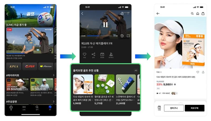 "OTT로 골프 보며 올영 쇼핑"…웨이브, 미디어 커머스 도입