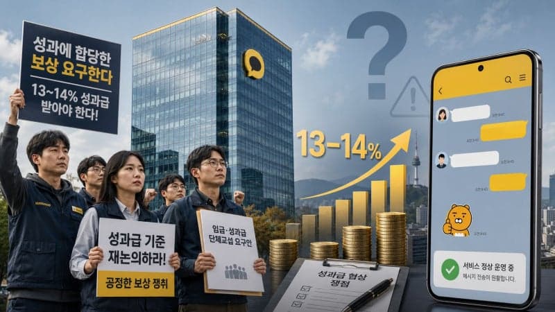 카카오 첫 파업 위기 현실화, "성과급 달라" 노조 판교 집회 예고…카톡 서비스 차질 빚나