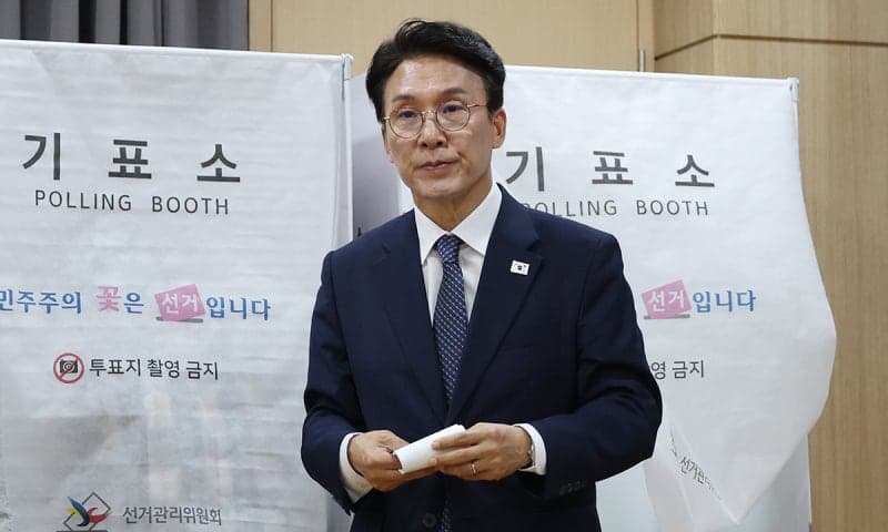 김민석 총리, 지역구 영등포서 사전투표…"선거 어려움 없게 정부가 잘 챙길 것"