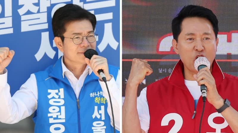 정원오 '시민 접촉' vs 오세훈 '정권 심판'…서울시장 마지막 주말 총력전