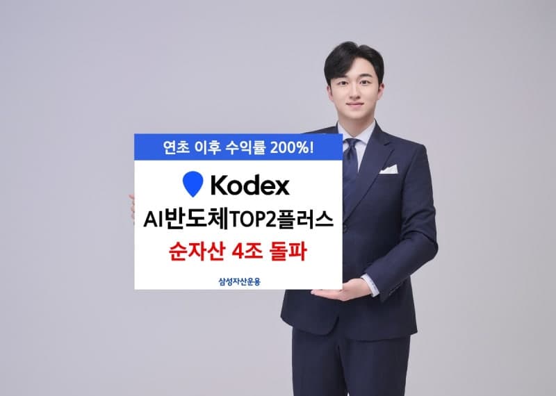 KODEX AI반도체TOP2플러스, "삼전닉스 비중 확대 효과"로 순자산 4조 돌파…연초 이후 수익률 200%