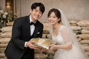 "화환 대신 쌀 받습니다"…결혼식서 820kg 쌀 받아 기부한 신혼부부