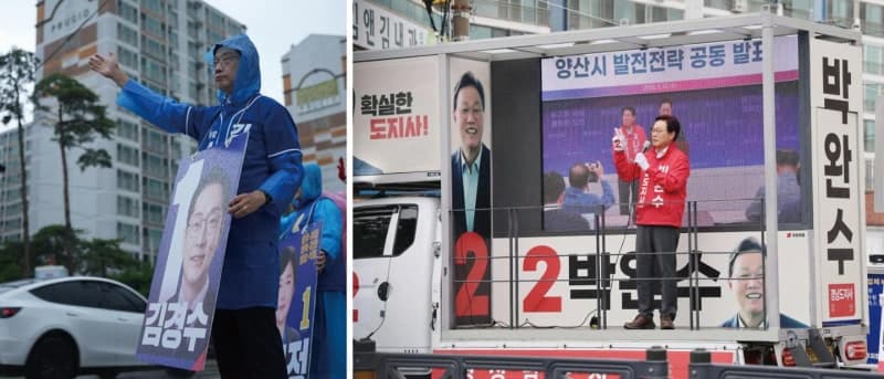 경남교육감 후보 4인과 송순호 창원시장 후보, 선거운동 마지막 날 총력전