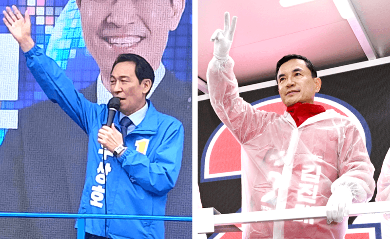 우상호·김진태, 춘천서 최후의 격돌… "내가 강원지사 적임자" 총력전