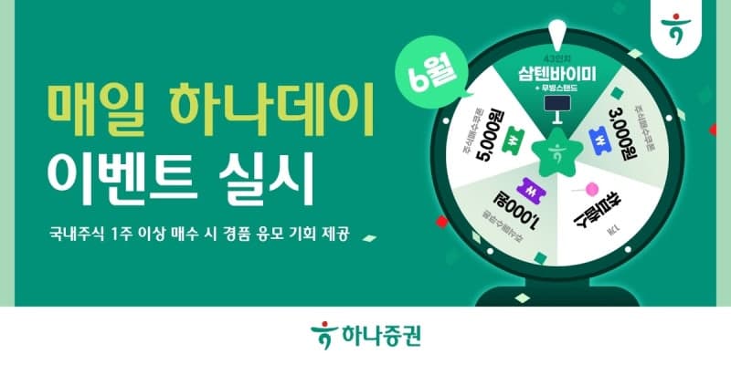 하나증권, "국내주식 1주만 사도 경품 응모"…'매일 하나데이' 이벤트