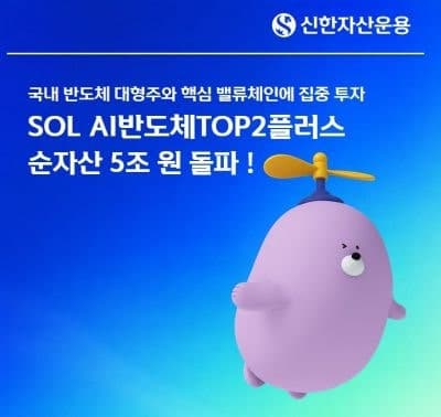'AI반도체 쏠림'에 개인 2.6조 몰렸다...SOL AI반도체TOP2플러스 순자산 5조 돌파