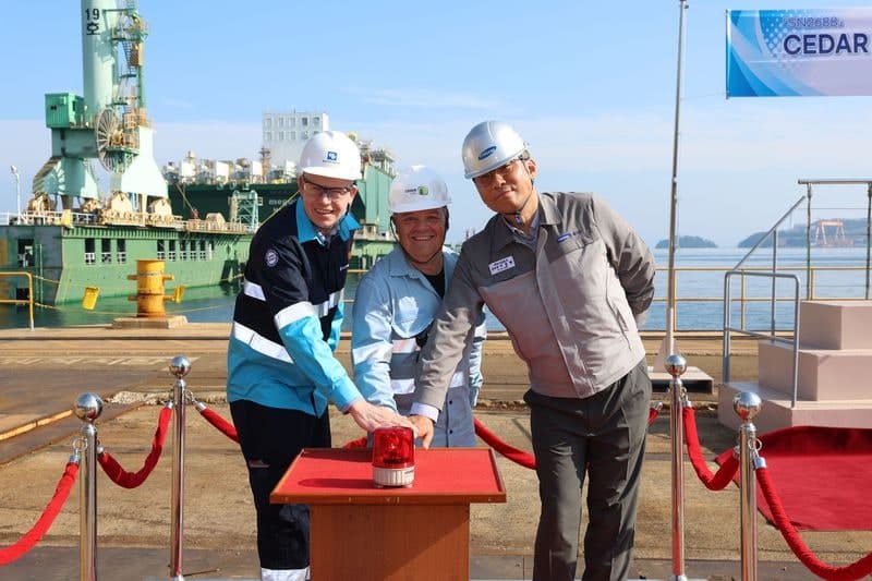 삼성중공업, '시더 FLNG' 성공적 진수 "세계 최초 대형 FLNG 3기 동시 건조"