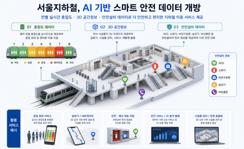 서울교통공사, 지하철 혼잡도·안전시설 등 고가치 데이터 민간에 개방 추진