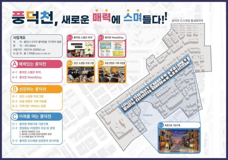 용인시 수지구 풍덕천동, '경기 더드림 재생사업' 선정…7억5천만원 투입해 유흥 밀집지 싹 바뀐다