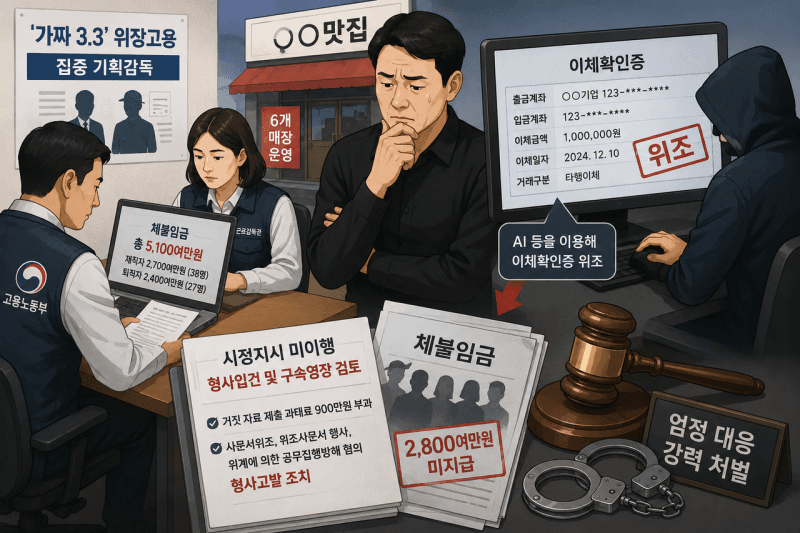 유명 맛집 사장, AI로 '체불임금 이체확인증' 위조…형사 입건 및 구속 위기