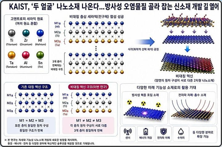 “방사성 오염물질 콕 잡아낸다” KAIST, ‘비대칭 맥신’ 핵심 원료 합성 성공