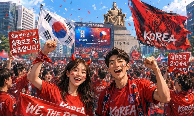 "연차·반차 썼어요" 광화문광장 뒤흔든 '대~한민국!'…1만8천명 넘게 모였다