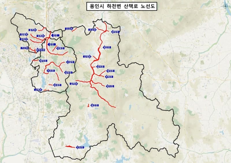 "하천 산책로 정보 한눈에" 용인시, 안내지도 선보여 시민 편의 높여