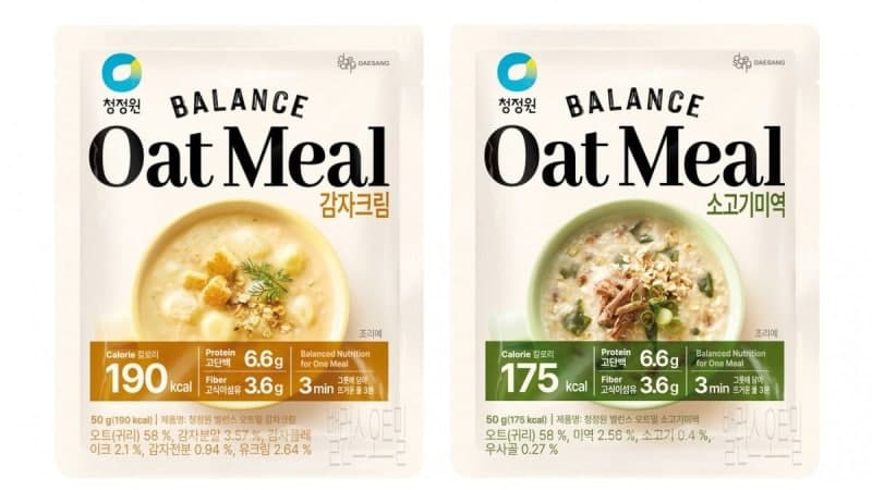 "물만 부어 3분 완성" 대상 청정원, '밸런스 오트밀' 2종 출시