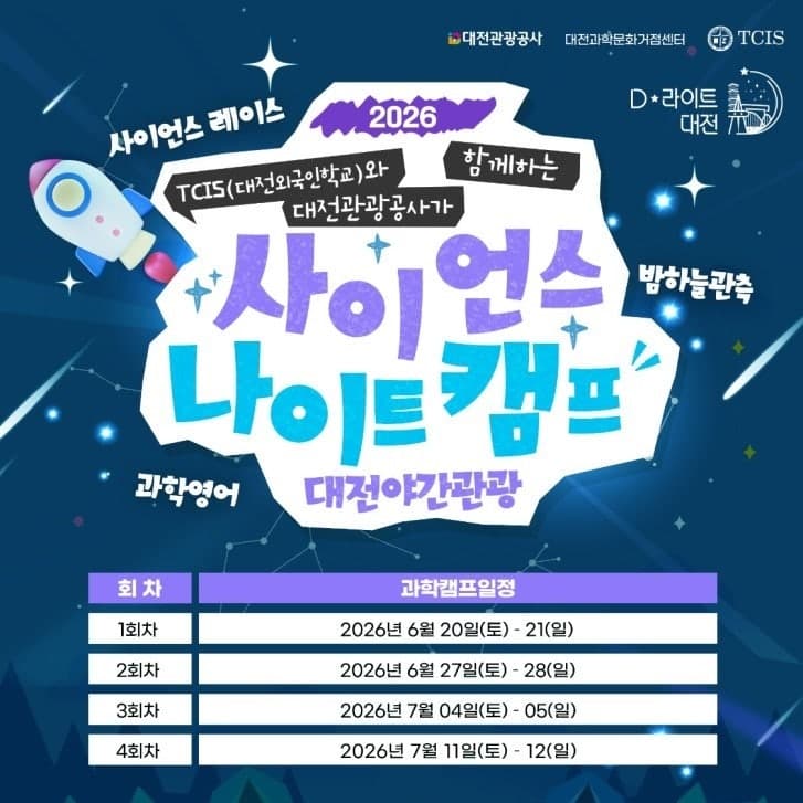 대전시, 과학+야간관광 '사이언스 나이트 캠프' 20일부터 4차례 진행