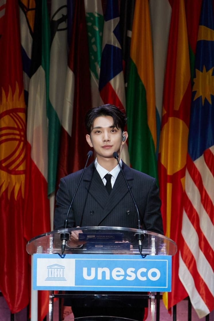 세븐틴 조슈아, 유네스코 본부서 "전세계 청년 응원" 연설