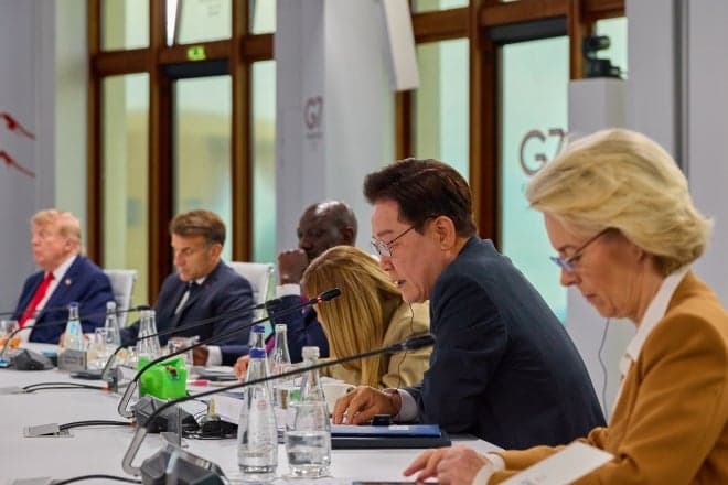 李대통령, G7 확대회의서 '에너지·핵심광물 공급망 회복' 및 AI 국제협력 논의