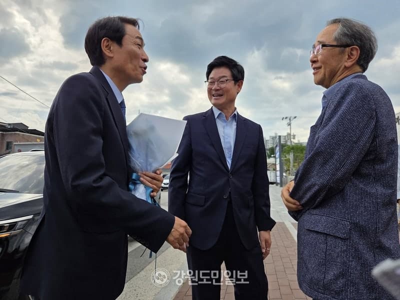 우상호·구자열, 원주 미래 성장동력 확보 '맞손'…드론기업 유치·의료AI단지 추진 논의